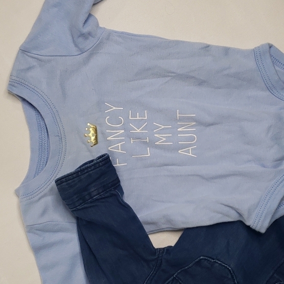 5/$30 ANKO CARTER'S Soft Denim Button Down Bodysuit - Picture 3 of 4